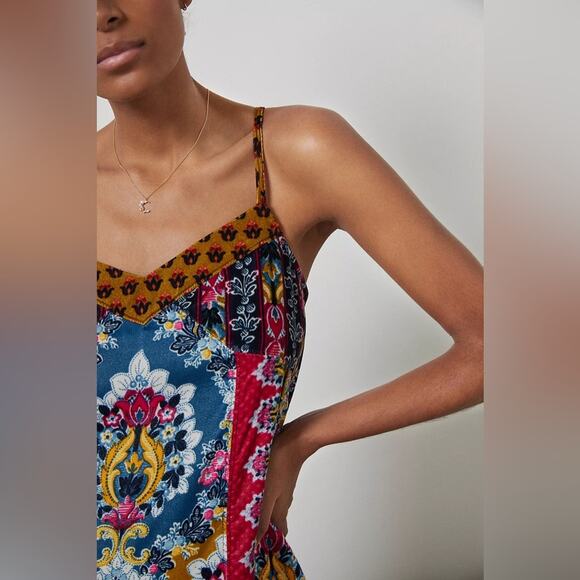 Anthropologie Paisley Velvet Slip Dress Womens Size S - Picture 3 of 10